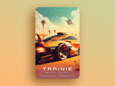 Trainie - Metal Desert automotive car clean desert design illustration minimalist poster ui