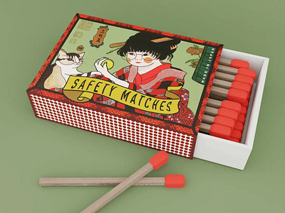 Safety Matches packaging design 3d branding graphic design packaging design showa