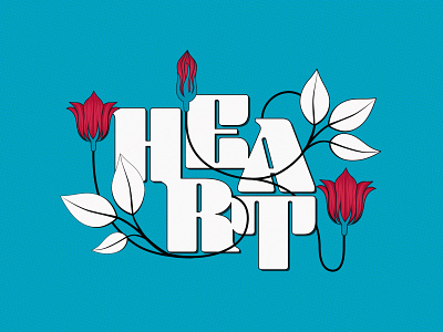 ♥️ floral flower graphic design heart illustration typedesign typography