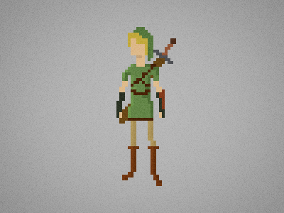 The Hero of Time illustration link pixel the hero of time zelda