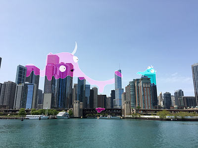 On top of Chicago apple pencil chicago illustration monsters