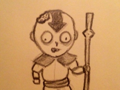 Zombie Aang aang avatar sketch the last airbender zombie