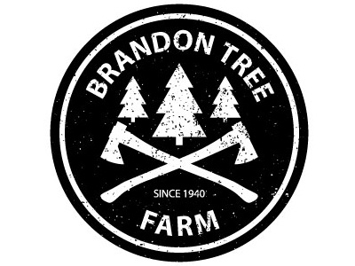 Tree Farm axe badge farm logo tree