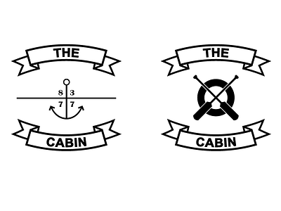 Cabin Badge anchor badge banner black numbers oars paddles vector