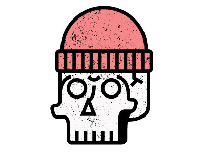Old Man dirty grit hat line red skull vector