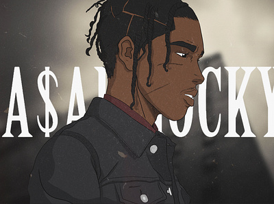 A$AP ROCKY anime asap asap rocky characters color designs draw drawing illustration illustration art illustrator painting rocky