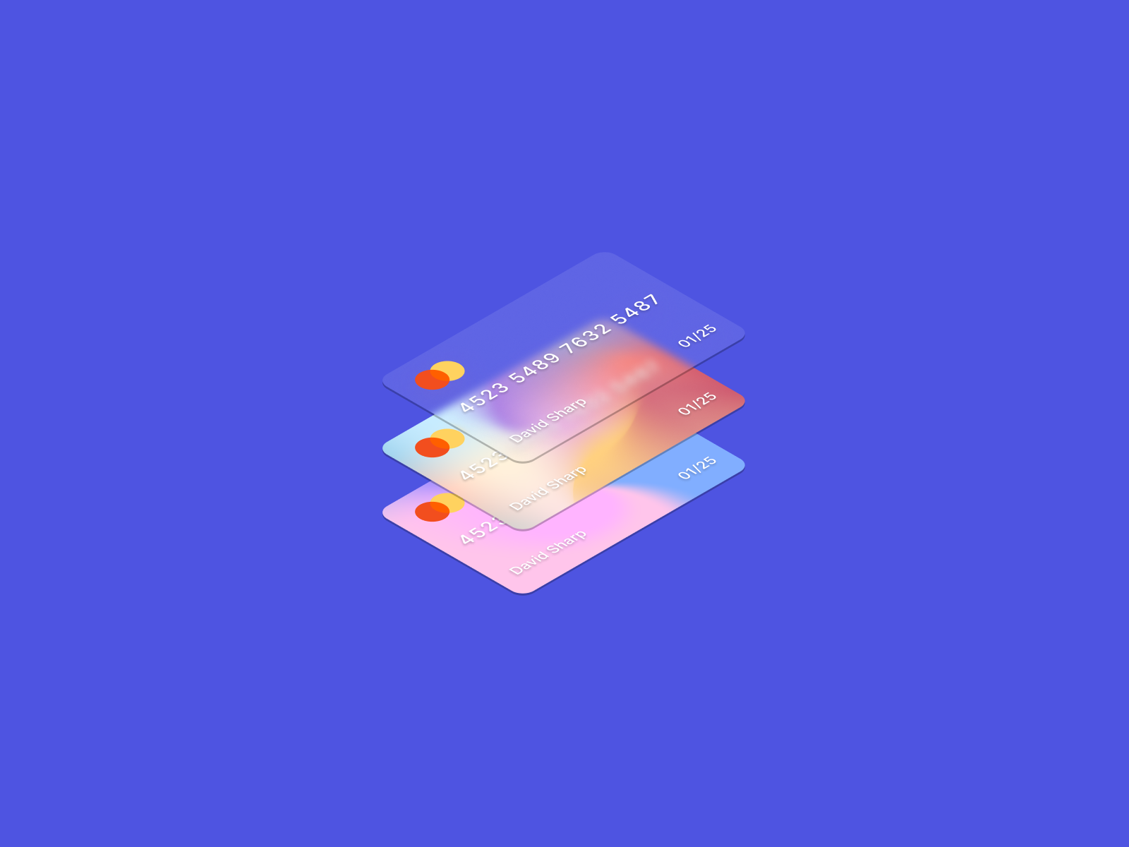 Triple Credit cards by Florian Bardin on Dribbble