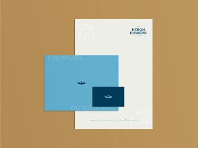 Heron-Powers | Rebrand 3/3 branding collateral identity branding identity design letterhead shirt design stationary visual design