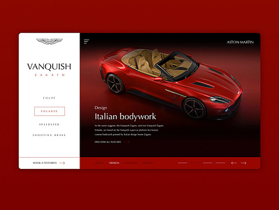 Aston Martin Vanquish aston aston martin automotive automotive design design interaction landing landingpage sketch ui uidesign user user experience userinterface ux website