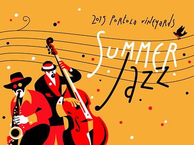 Summer Jazz Postcard illustration jazz portola