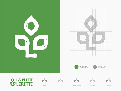 La petite Lorette 2019 branding branding design design gardening green grid illustrator logo logo grid logotype mark