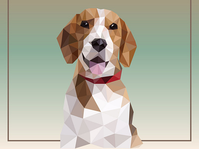 Dog beagle. Design in polygonal style adobe illustrator bigl design dog illustration portrait vector