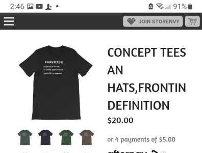 FRONTIN DEFINITION capping concept tees custom tees faking fashion fronting graphic tees