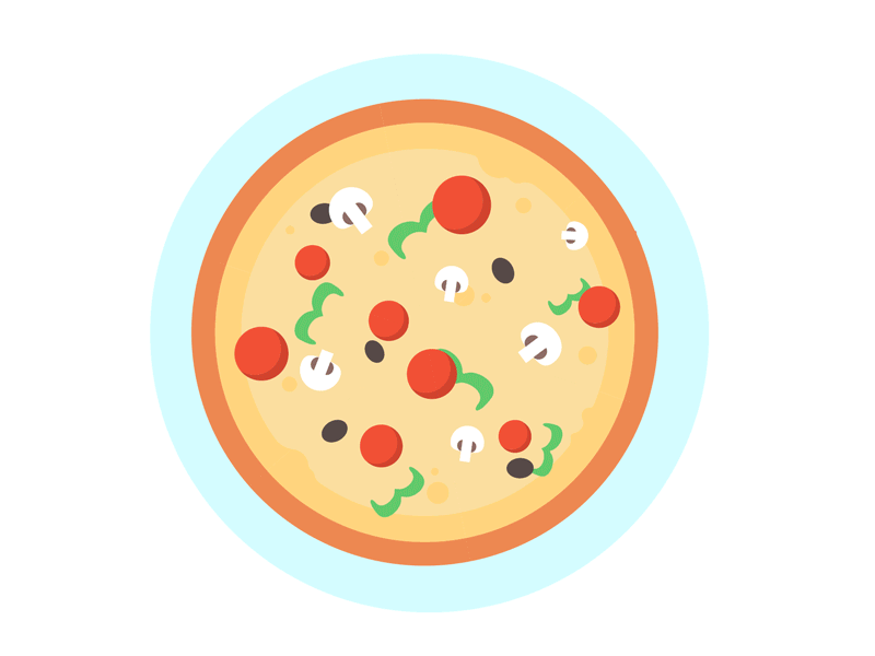 Office Pizza Party ae design flat food gif illustration illustrator loop motion party pizza vector