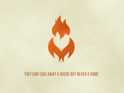 Project: Love Kristina fire heart home house orange