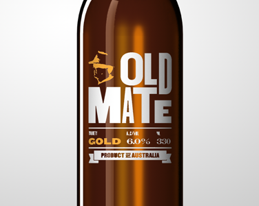 Old Mate Gold 3d beer label mate old