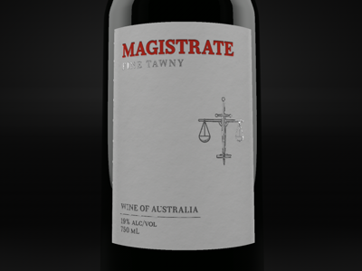 Meet the Magistrate 3d alcohol label render wine