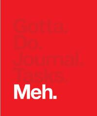 Meh. helvetica meh red typography white