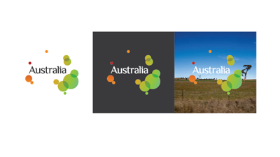 Brand Australia australia circles green logo orange