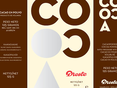Droste Cocoa Powder Redesign brown coca cream red typography