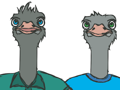 Theodore turned into this. illustration ostrich