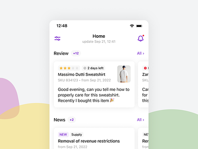 Review and News Widget for E-commerce App app ecommerce news review ui widget
