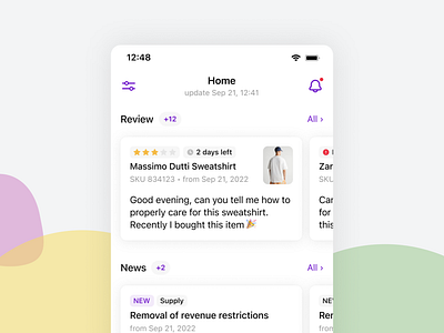 Review and News Widget for E-commerce App