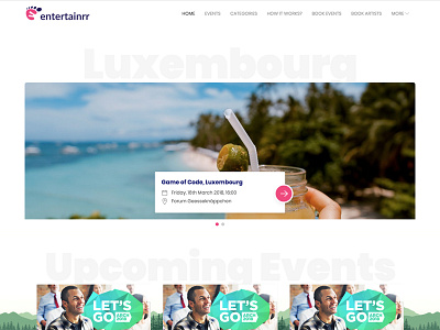 Entertainrr Luxembourg parallax typography web website