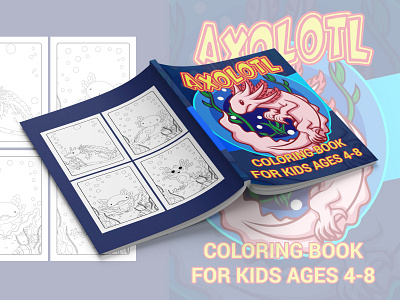 Axolotl Coloring Book for Kids book cover design