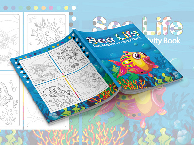 Sea Life Dot Markers Activity Book for Kids book cover design