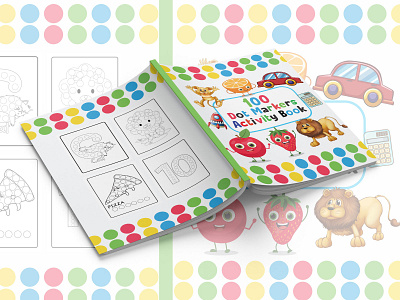 100 Dot Markers Activity Book for Kids book cover design