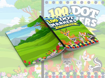 100 Dot Markers Activity Book for Kids book cover design