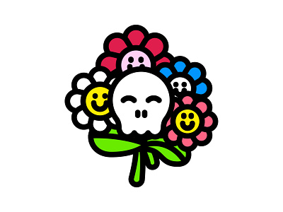 💀🌼 emoji flower happiness illustration love skull
