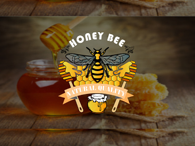 honey bee logo/vintage logo branding graphic design hipster logo honey bee honey bee logo illustration logo vintage logo