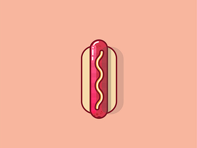 Hot diggity dog design flat icon illustration logo minimal vector