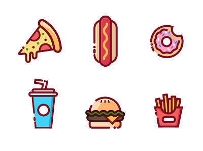 My favorite junk design flat food icon illustration minimal play series shapes vector