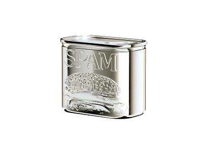 Chrome Covered Spam canned chrome food gradients metal metallic pantry retrofuturism spam