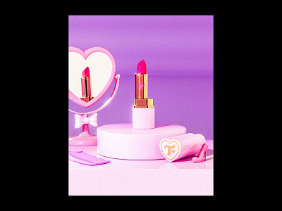 Trixie Cosmetics Render 3d barbie beauty c4d cinema4d cosmetics cute design illustration lipstick makeup mattel maxon packaging pink render retro trixie