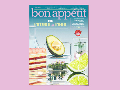 Bon Appétit: Future of Food May 2022 Cover 3d branding cg cinema4d cover editorial food graphic design illustration magazine retro science