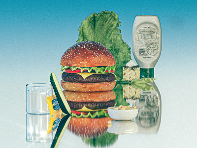 Bon Appétit: Future of Food - 2032 3d cg cinema4d editorial food hamburger illustration lunch magazine maxon meal pickle ranch