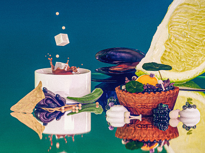 Bon Appétit: Future of Food - 2122 3d c4d cinema4d coffee editorial food illustration lime magazine maxon mussels render