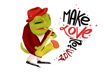 Frog and saxophone. dancing frog fun gentleman hat illustration jazz logo love music postcard saxophone spring