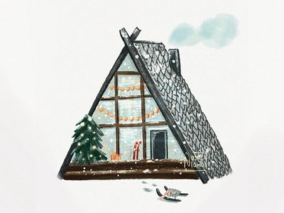 Sweet winter is… branding good house illustration postcard sweet winter