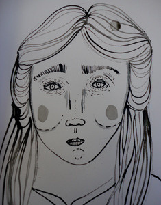 face drawing illustration ink pen sketch