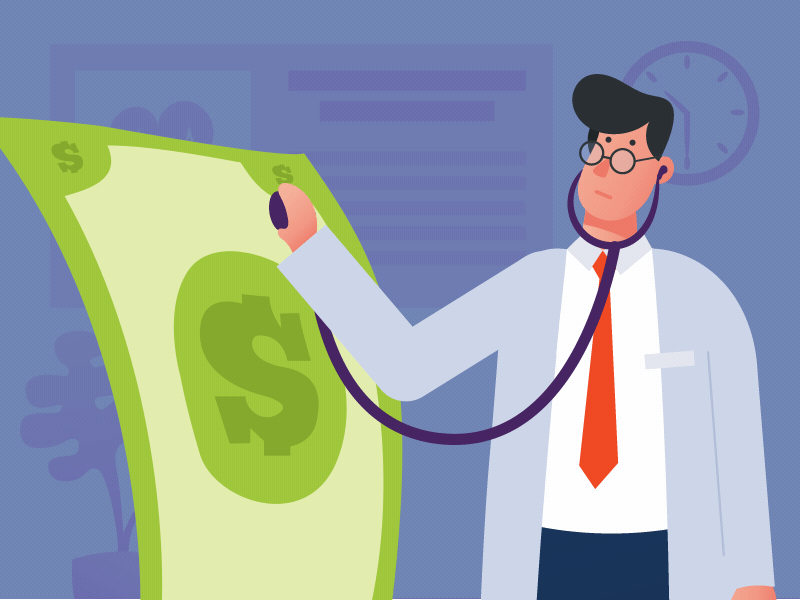 A doctor adobe animation design doctor gif money vector