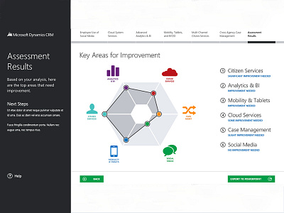 CRM Maturity Assessment Application Dashboards