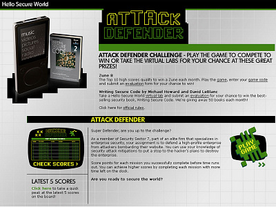 Hello Secure World Promo atari digital ads graphic design internet security microsoft web design