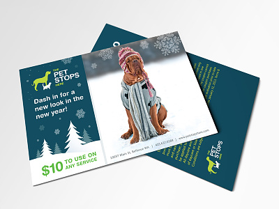 The Pet Stops Here Christmas Mailer design digital direct mail email marketing newsletter pet grooming print