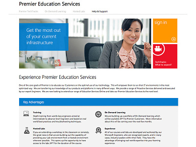 Premier Education Services Home Page homepage premier education ux virtual labs website design