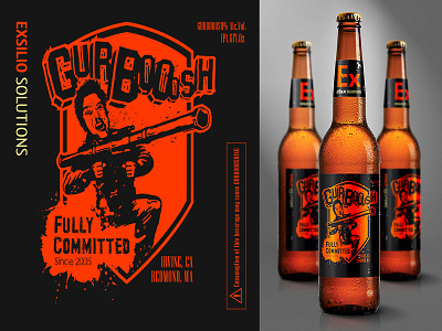Gurbooosh bazooka beer bottle labeling graphic design